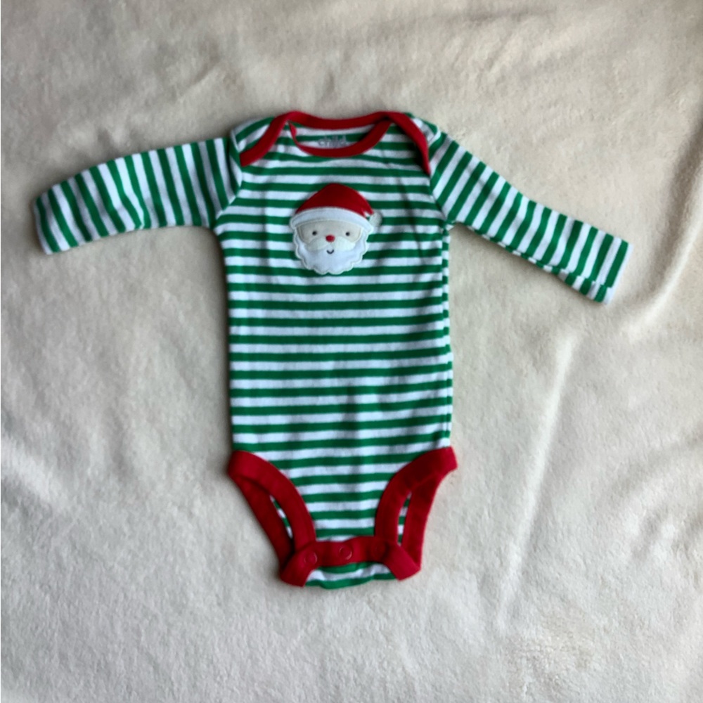 Child Of Mine by Carters Santa Long Sleeve Bodysuit NB Newborn